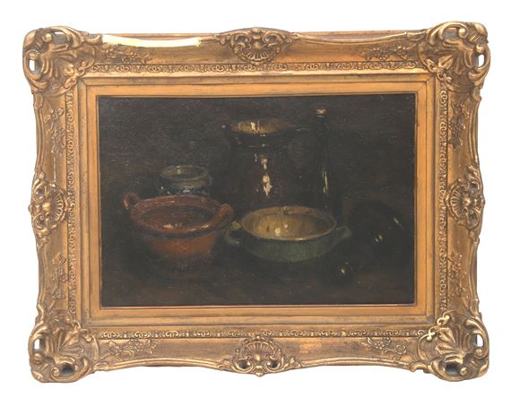 Stilleven met aardewerk by Jan Carbaat