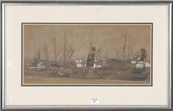 Bedrijvigheid in de haven - Marinus Gidding