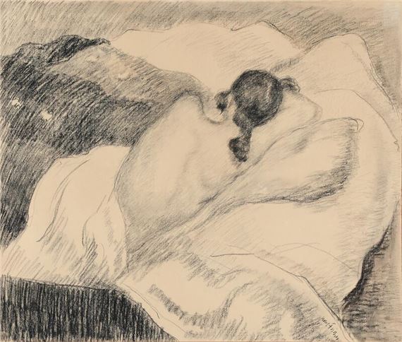 Reclining model with her back turned, the artist's wife Ely