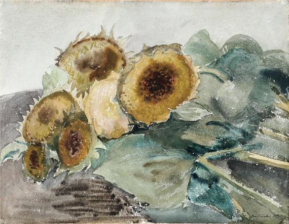 A bouquet of sunflowers on a table