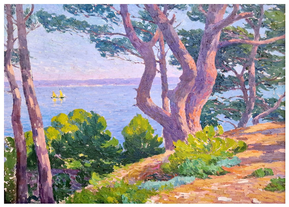 Artwork by Henri Paul Gérard, Bord des Etangs de Berre, Made of Huile sur panneau de bois