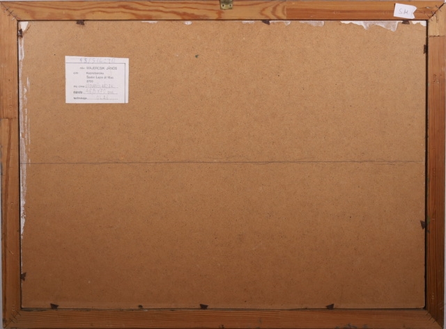 Artwork by János Majercsik, Houses Jósvafő, Made of Oil on wood fiber