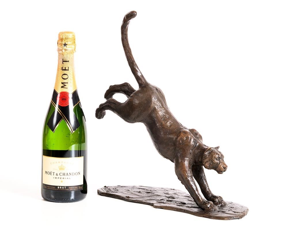 Artwork by Mark Rode, Snow Leopard, Made of bronze - number 2 from an edition of 7