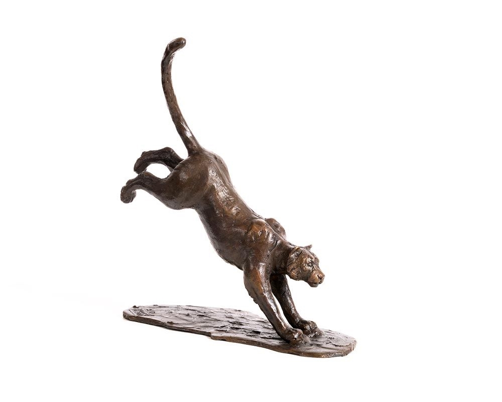Artwork by Mark Rode, Snow Leopard, Made of bronze - number 2 from an edition of 7