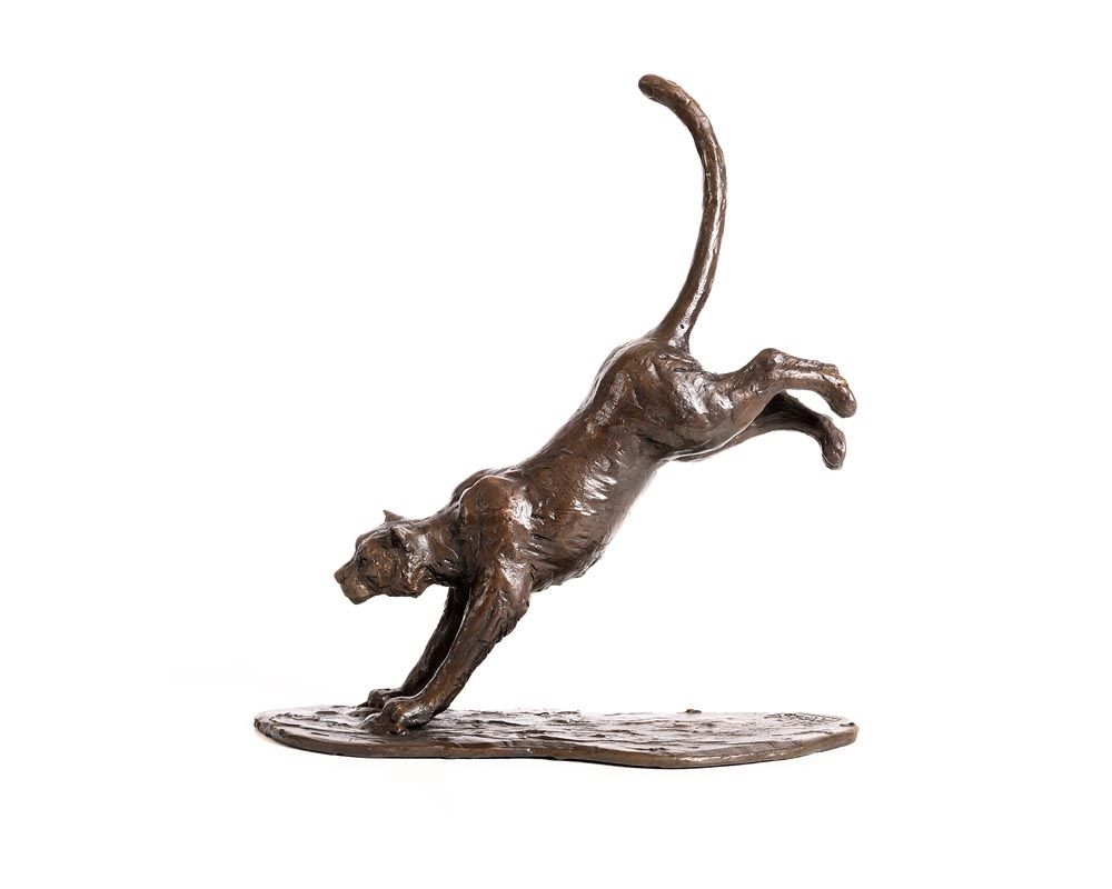 Artwork by Mark Rode, Snow Leopard, Made of bronze - number 2 from an edition of 7