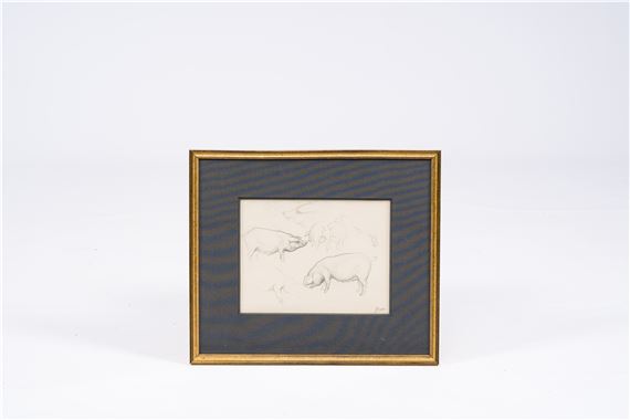 Study for the pig market in Damme by Jules de Bruycker, 1000