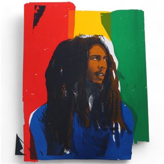 a screen print of Bob Marley - Matthew Moon