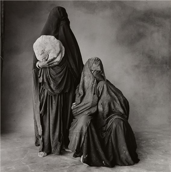Two Rissani Women, One With Bread, One With Child, Morocco by Irving Penn, 1971