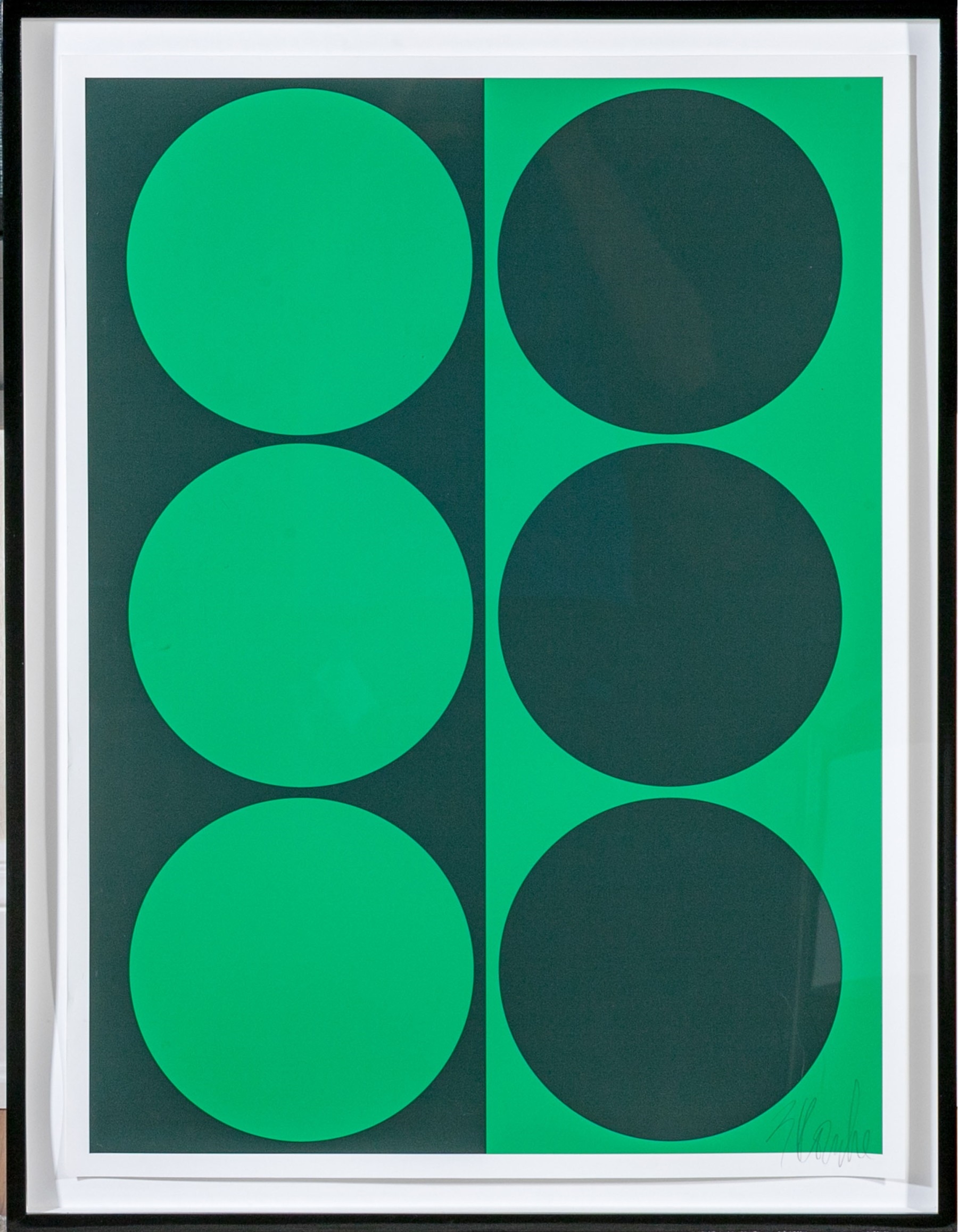 Liz Roache | Liz Roache (20th C.) Geometric Green & Black Print | MutualArt