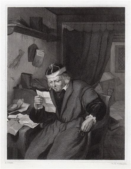 An Advocate in his Study (A Lawyer in his Study) by Adriaen van Ostade, William Henry Worthington, 1834