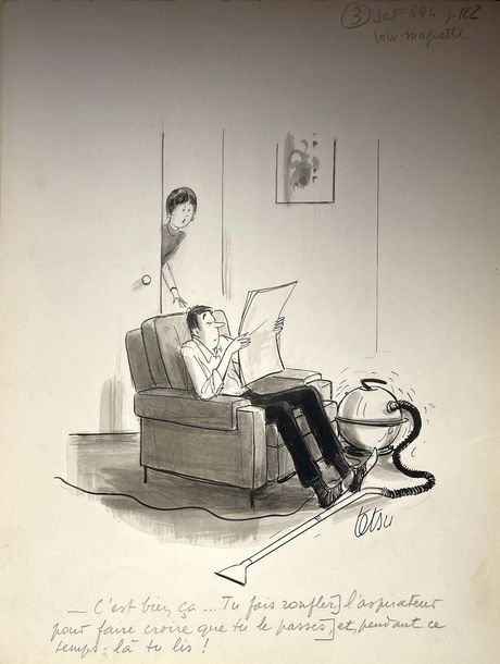 Roger Testu | TESTU, Roger TESTU (1913-2008) Original Drawing - Ink and ...