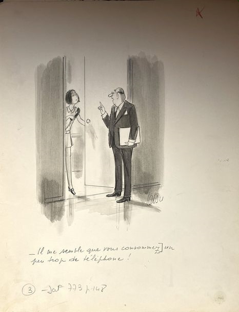 Roger Testu | TESTU, Roger TESTU (1913-2008) Original Drawing - Ink and ...