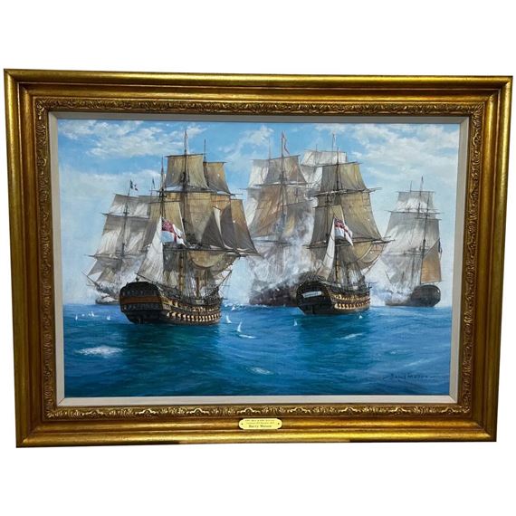 HMS MARS & HMS BELLEISLE OIL PAINTING - Barry Mason
