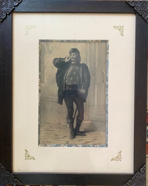 Artwork by Gustave Brion, Portrait of a man in the Renaissance style, Made of Pencil drawing