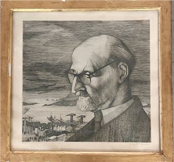 Portrait  signed and numbered 12/30 34.5 x 36.5 cm - Brigitte Courme