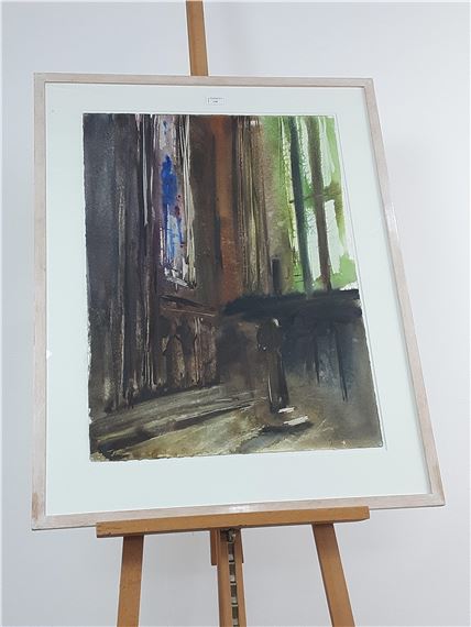 SOPHIE KNIGHT RWS
(BELIEVED TO BE) MANCHESTER CATHEDRAL by Sophie Knight, dated 1989