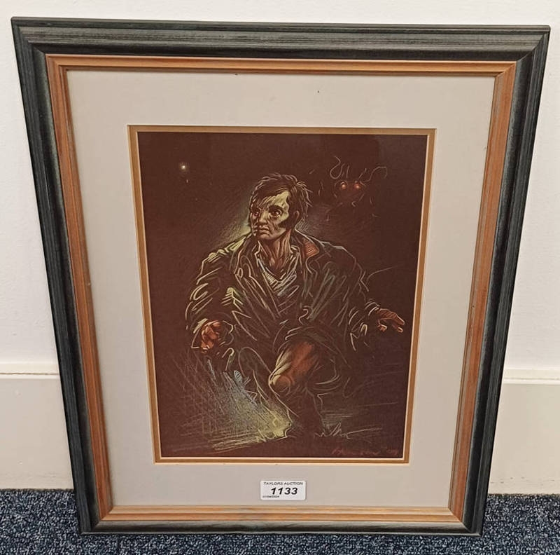 Artwork by Peter Howson, Robbie burns, Made of coloured drawing