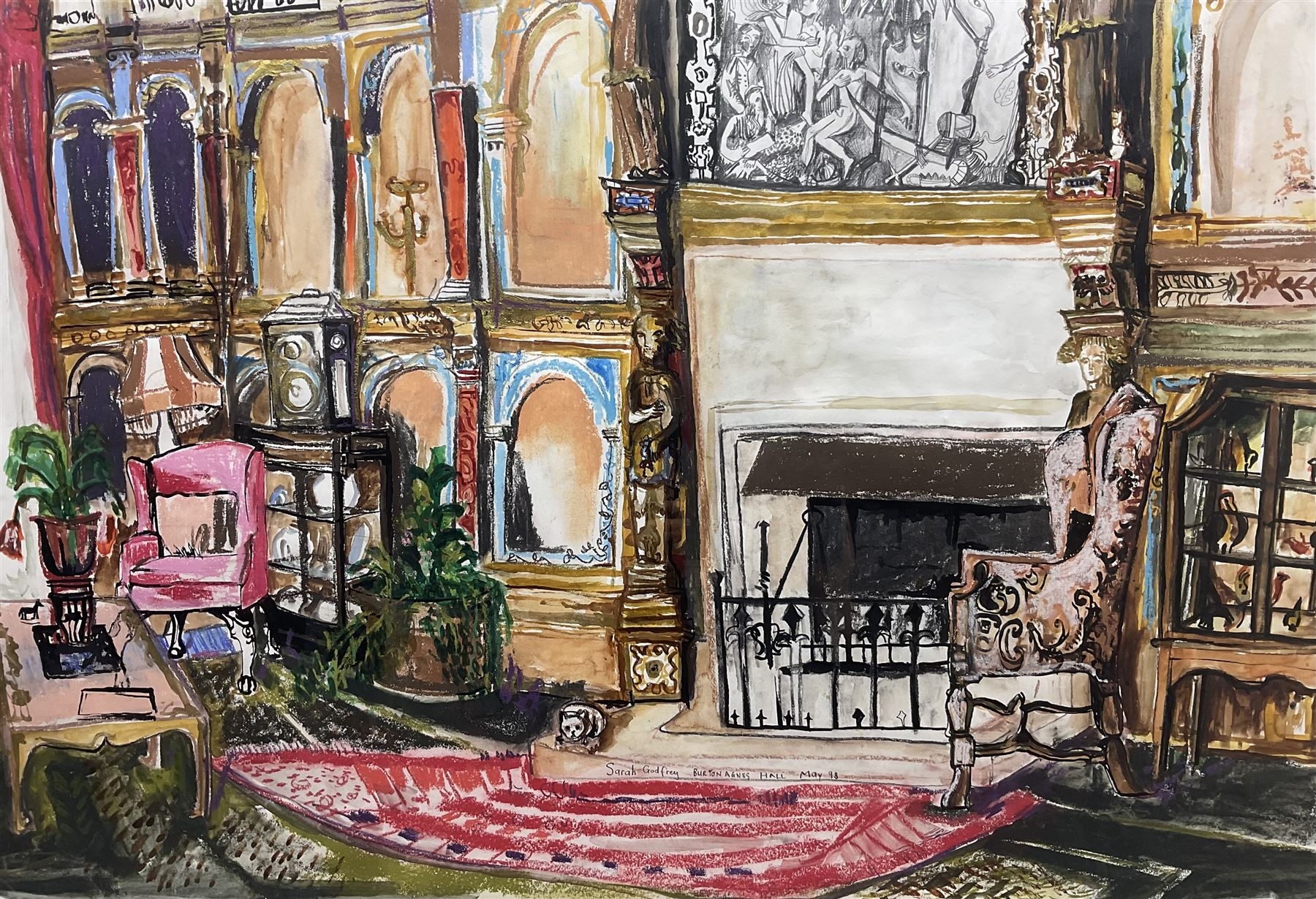 Artwork by Sarah Godfrey, Burton Agnes Hall' Driffield, Made of mixed media