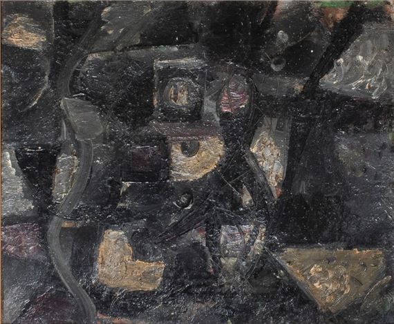 Abstract composition by Stacha Halpern, 1954