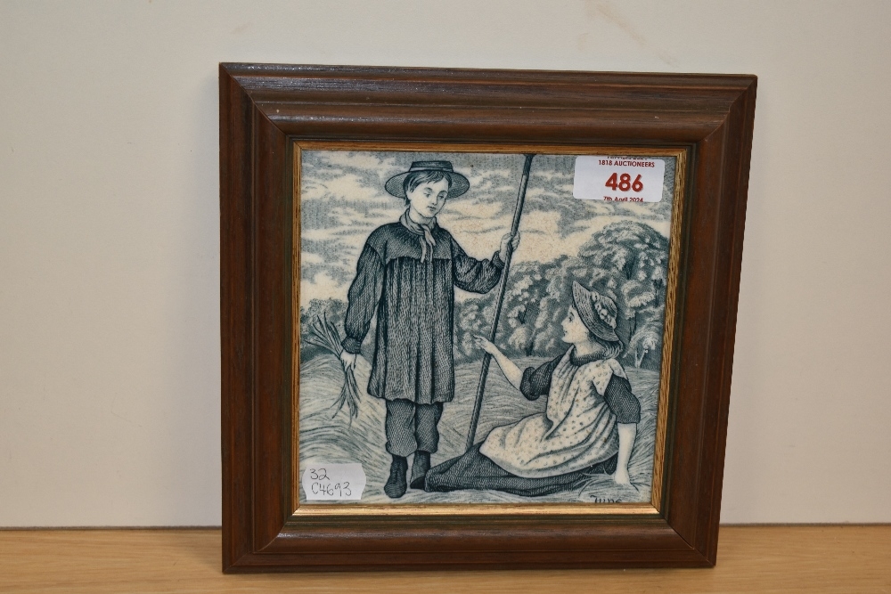 Artwork by A. Miles, 19th Century School, 'June', a glazed Wedgwood tile, from the series 'Months of the Year, Made of tile