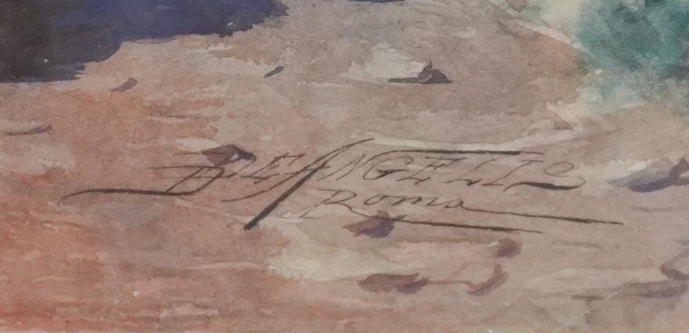 Artwork by Domenico de Angelis, Woman Carrying a Barrel, Made of Watercolor on Paper