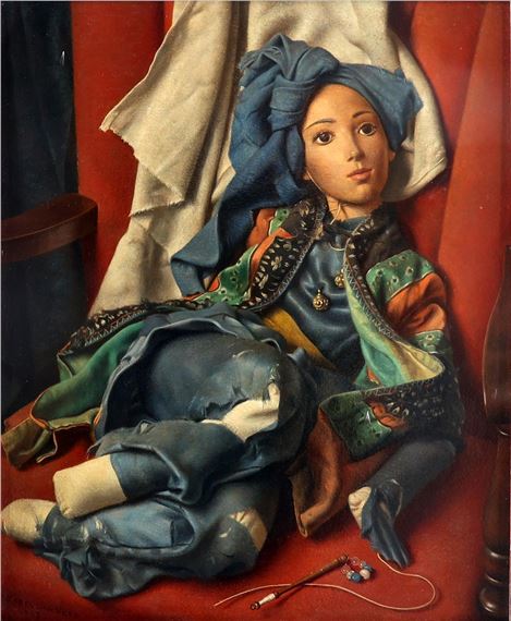 Portret van een Oosterse pop - Karel van Veen