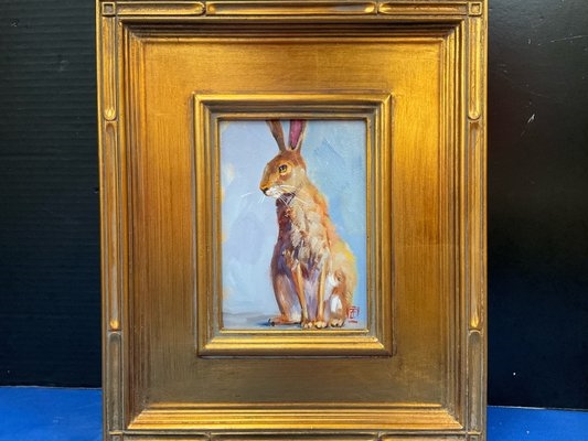 Artwork by Zhanna Pechugina, Zhanna Pechugina Rabbit Oil Painting, Made of oil on panel