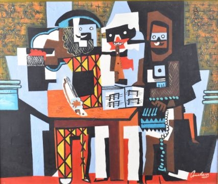 Abstract portrait of a group of musicians by Pablo Picasso