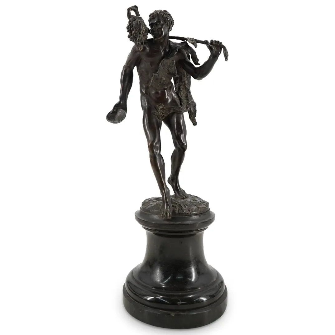 G. Roth | A walking faun bearing grapes on a shepherd's crook (19th ...