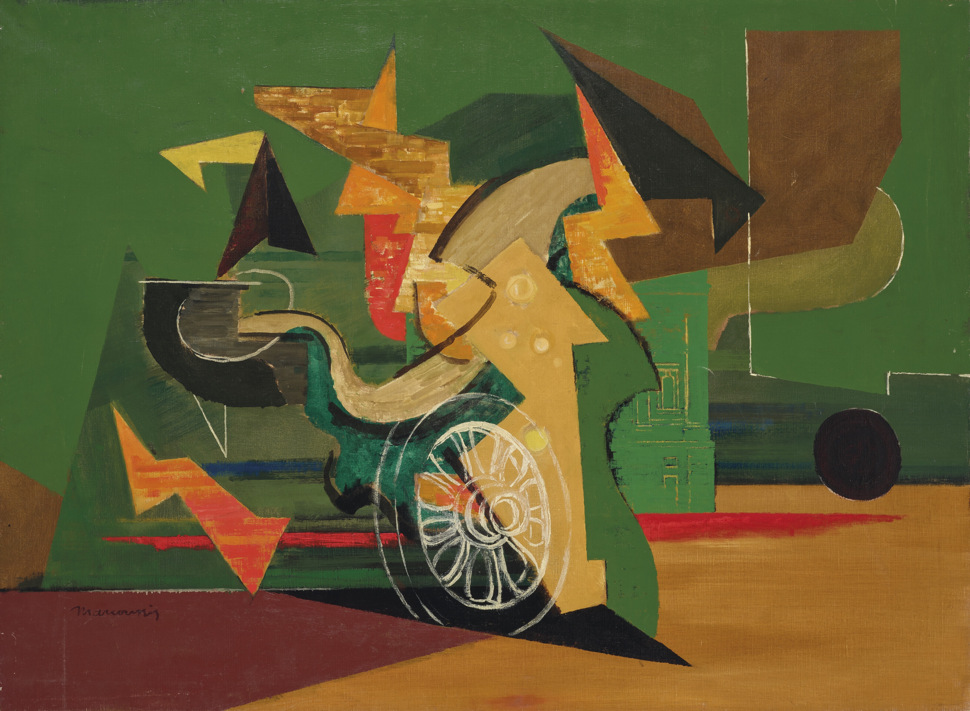 Artwork by Louis Marcoussis, La Roue, Made of oil on canvas