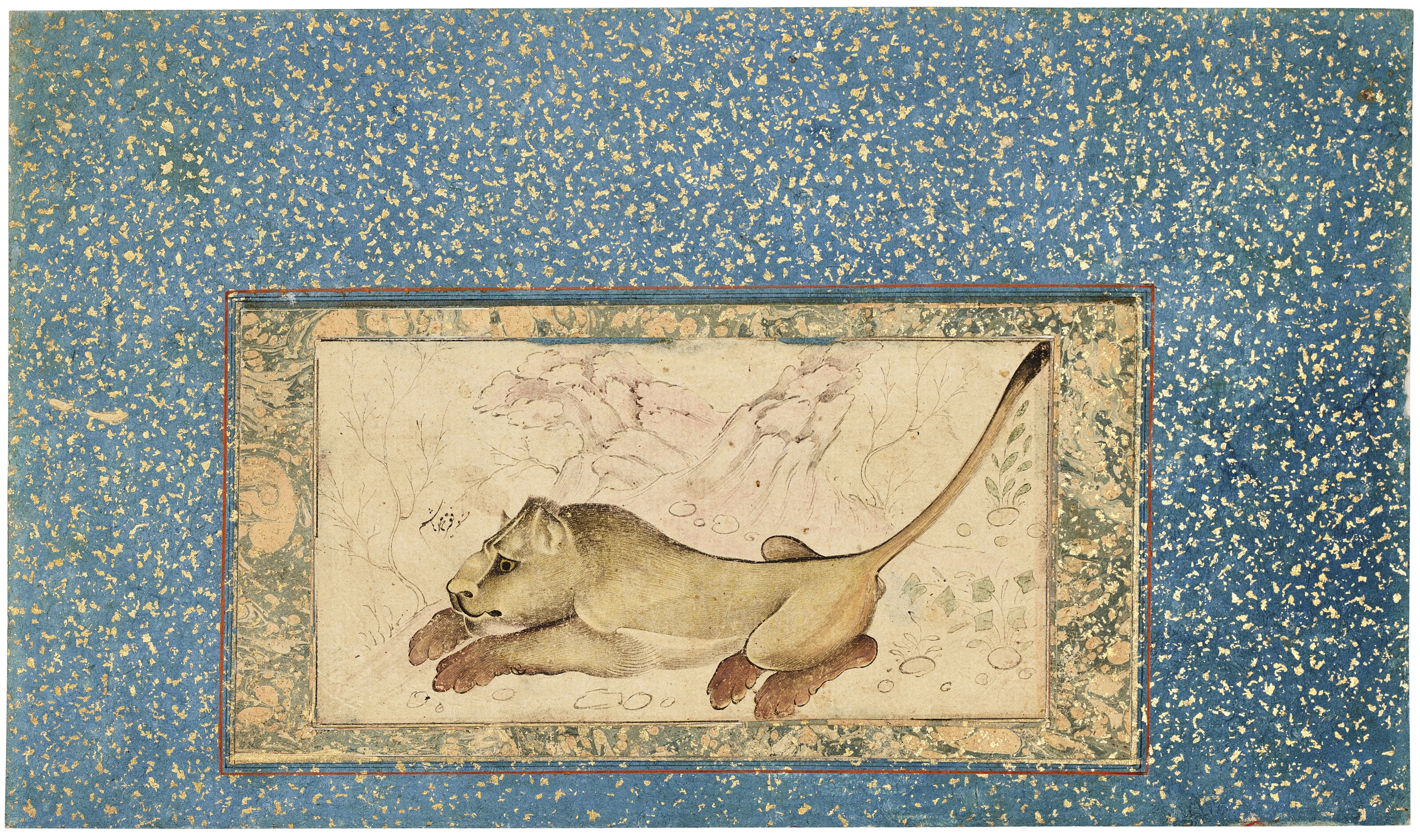 Muhammad Hashim | TWO DEPICTIONS OF CROUCHING LIONS (Early 18th Century ...