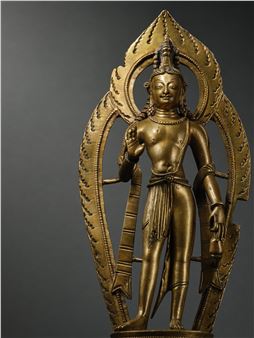 A BRASS FIGURE OF MAITREYA - Kashmir Shcool, 10th Century