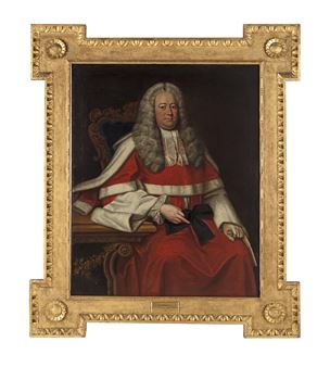 Portrait of Sir John Barnewall, three-quarter length, seated in judicial robes - Irish School, 17th Century