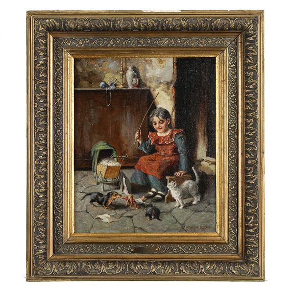 Little Naughty Pets by Franz Gelbenegger, ca. 1900