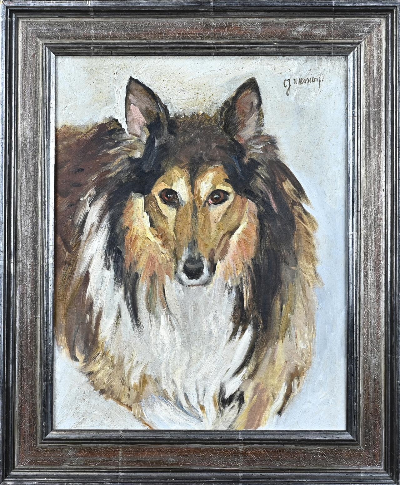 Portret collie hond - Cornelis Jan Mension