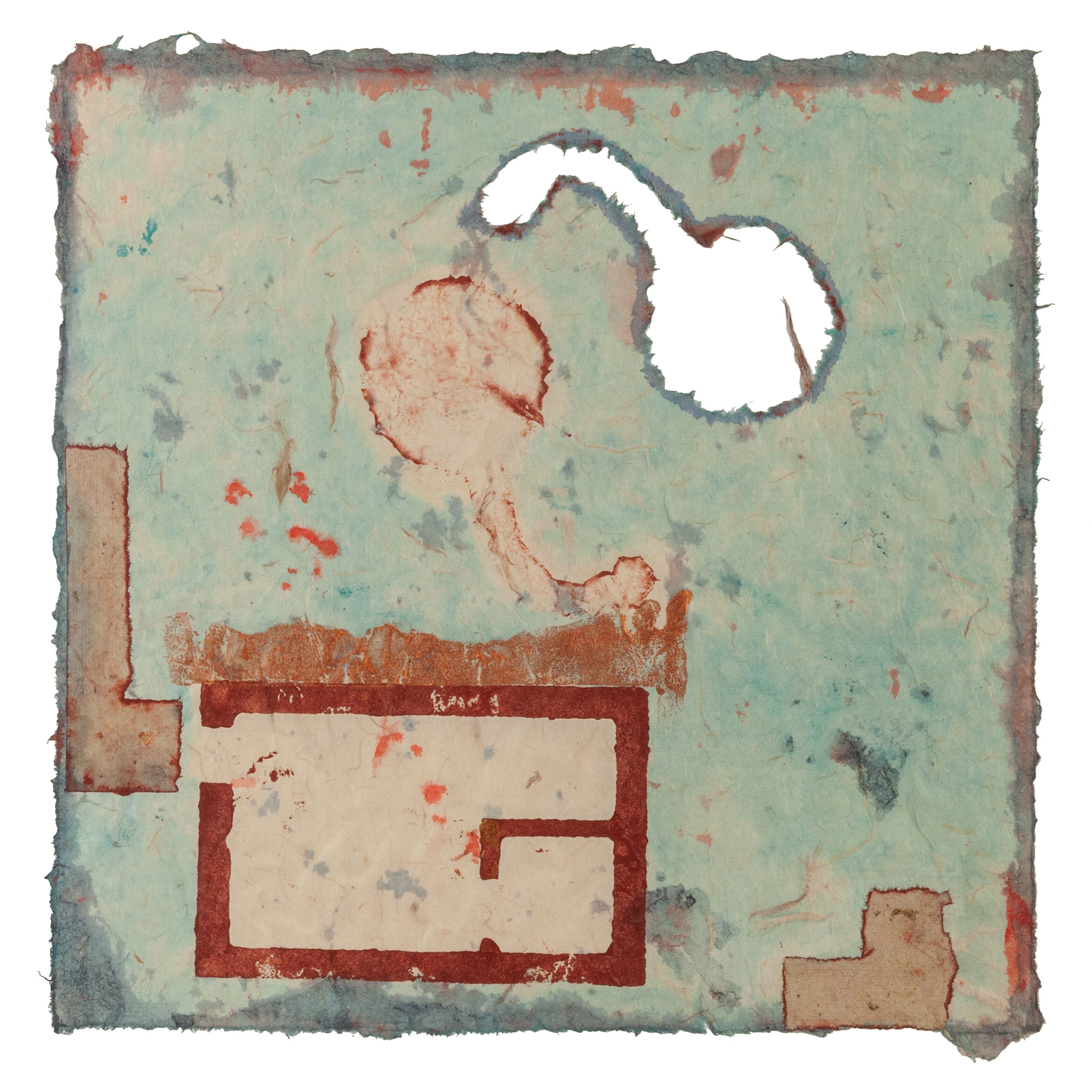 Artwork by António Dias, Defending the House II 1987, Made of mixed media on paper