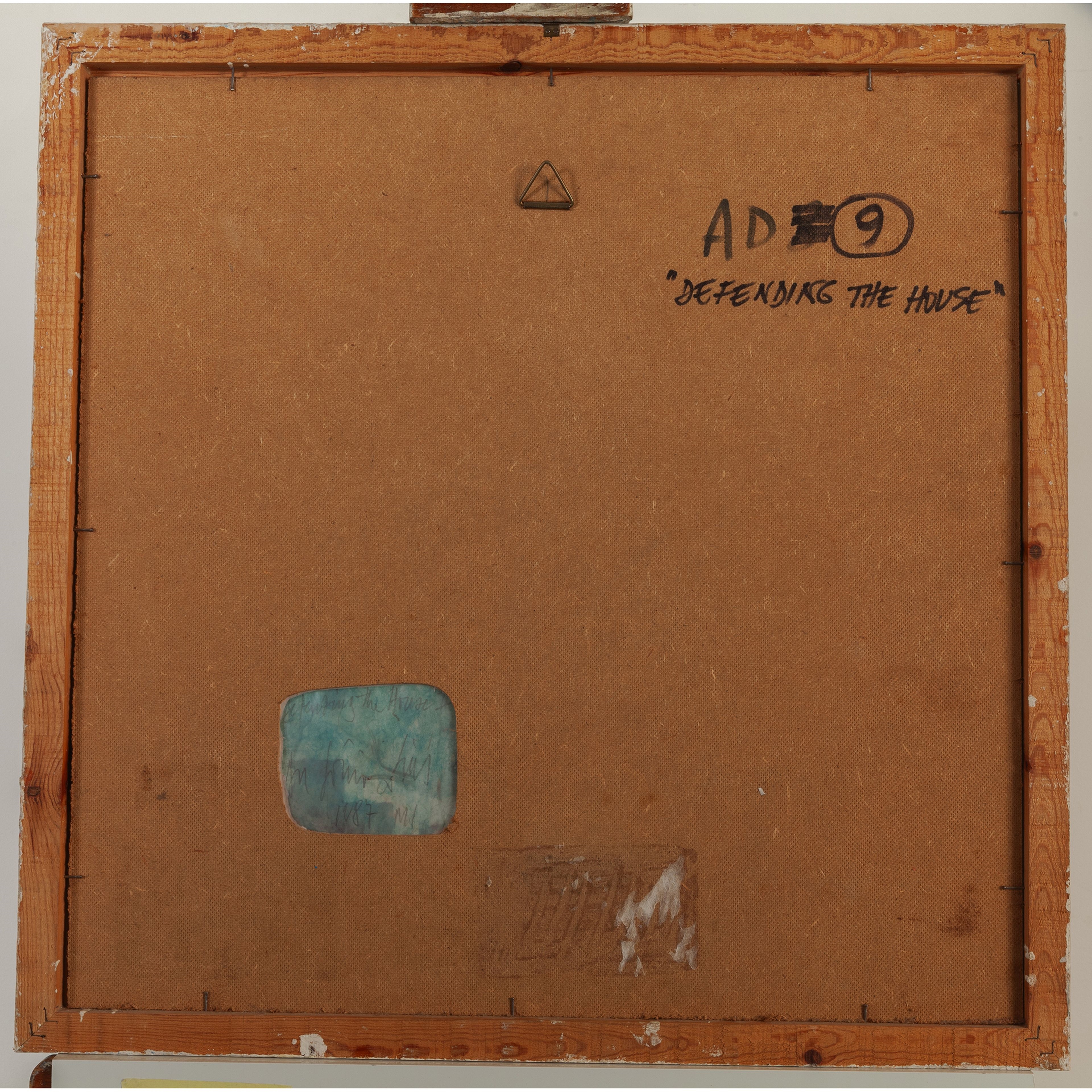 Artwork by António Dias, Defending the House II 1987, Made of mixed media on paper