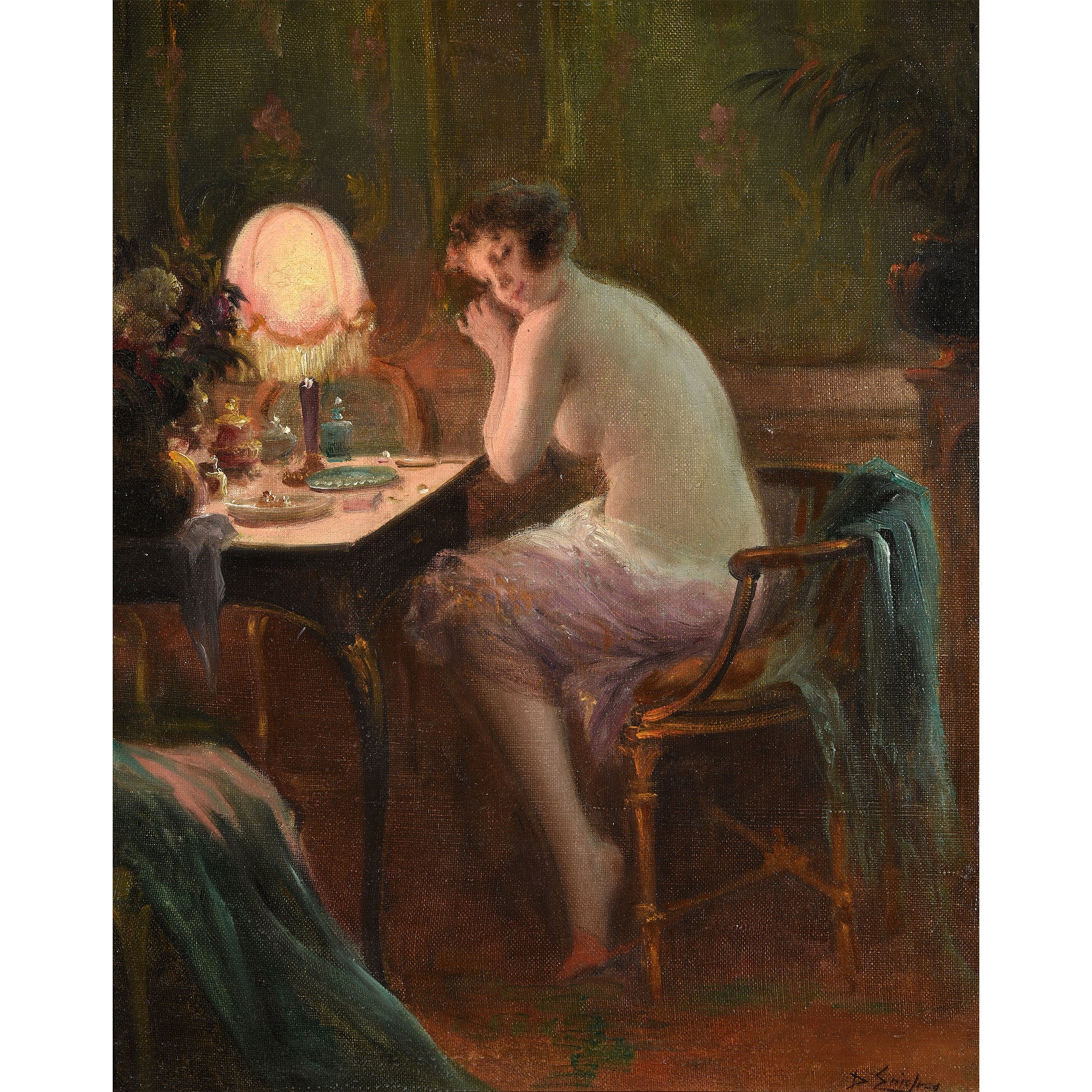 Artwork by Delphin Enjolras, Woman in front of her hairdresser, Made of Oil on canvas