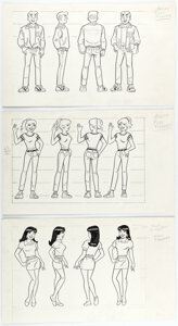 - Archie and Friends Turn-Around Model Sheet Illustrations Original Art Group of 5 (Archie - Dan Decarlo