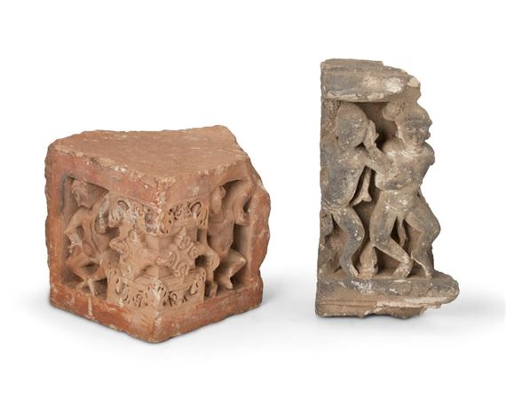 Indian School, 11th Century | Two buff sandstone reliefs with dancing ...