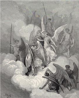 Abdiel Attacks Satan (Milton's Paradise Lost) - Gustave Doré