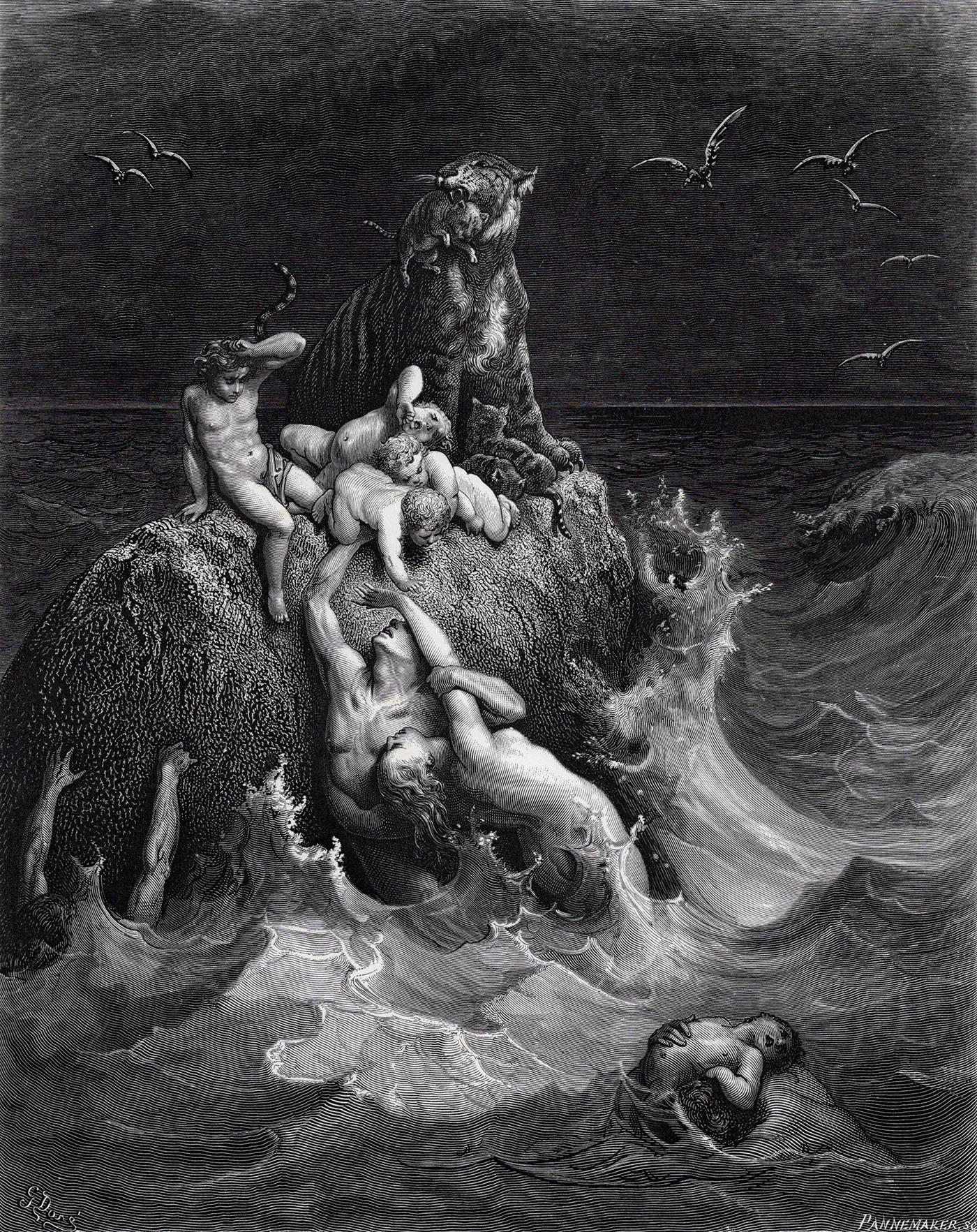 The Deluge (From Dore's Bible) by Gustave Doré, Adolphe Francois Pannemaker, c. 1880