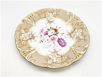 COALPORT HAND PAINTED FLORAL CABINET PLATE - Davenport Griffen