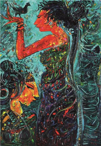 Women with Bird by Suwaji, 2014