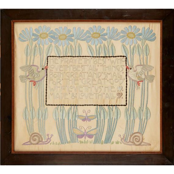 GLASGOW SCHOOL EMBROIDERED APPLIQUÉ PANEL, CIRCA 1900
