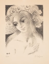 Jeune fille au chapeau fleuri - Paul Delvaux