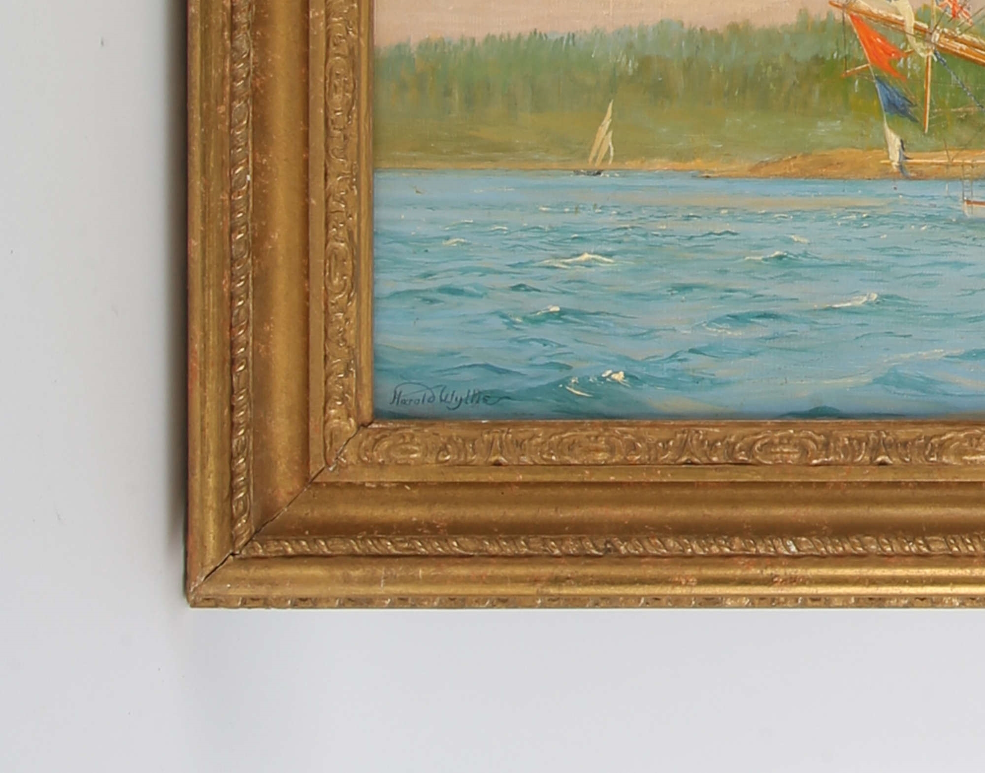 Artwork by Harold Wyllie, § Harold Wyllie (British 1880-1973). H.M.S. Spitfire 1870, Made of oil on canvas