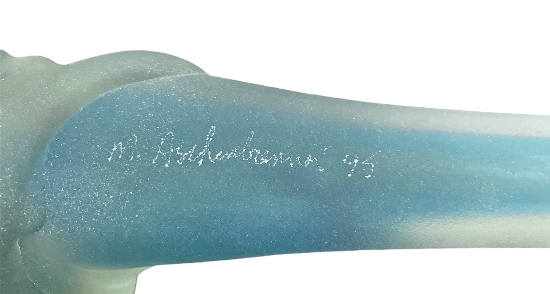 Artwork by Michael Aschenbrenner, Vietnam Vet Artist MICHAEL ASCHENBRENNER "DAMAGED BONES" Blue Sculpture, Made of Blue Sculpture