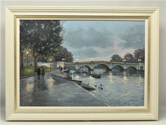 TWILIGHT AT RICHMOND BRIDGE by Charles Edmund Rowbotham, dated 2021