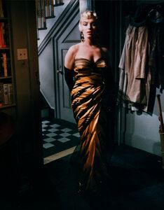 Sam Shaw | Marilyn Monroe in Travilla Golden Tiger Gown for The Seven Year  Itch (1955) | MutualArt